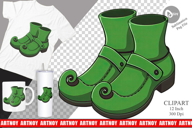 Leprechaun Shoes Clipart Sublimation artnoy 
