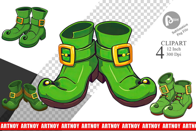 Leprechaun Shoes Clipart Sublimation artnoy 