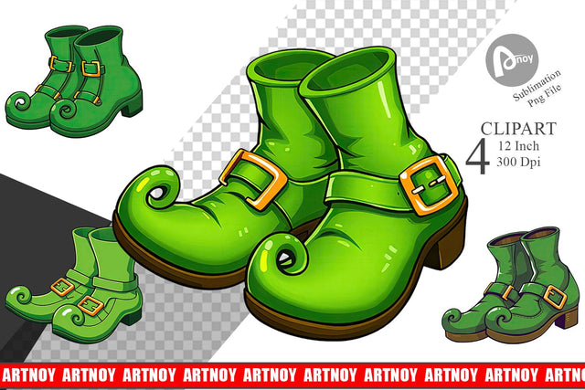 Leprechaun Shoes Clipart Sublimation artnoy 