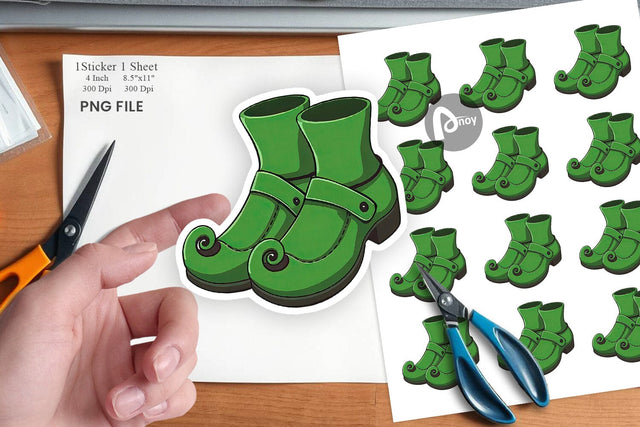 Leprechaun Shoes Sticker Sublimation artnoy 