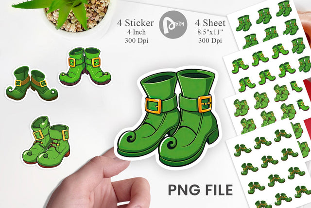 Leprechaun Shoes Sticker Sublimation artnoy 