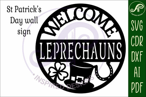 Leprechauns Welcome St. Patrick's Day wall sign SVG APInspireddesigns 