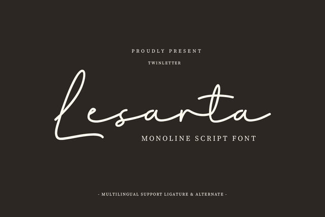 Lesarta - Script Monoline Font Font twinletter 
