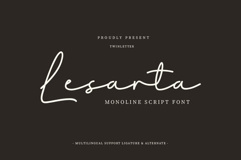 Lesarta - Script Monoline Font Font twinletter 