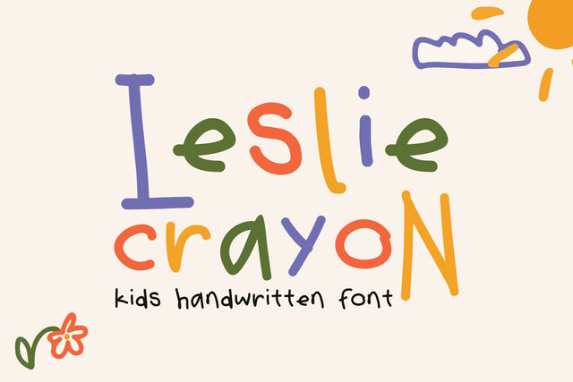 Leslie Crayon – Natural Kids Handwritten Font Font Mozzatype 