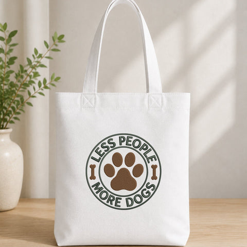 Less People More Dogs Embroidery Design – Dog Paw Badge Machine Embroidery File, Funny Dog Lover Quote, Pet Mom Dad Design Embroidery/Applique DESIGNS PatternFeed8 