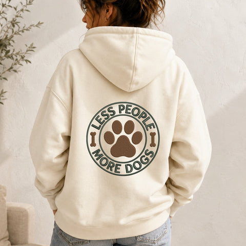 Less People More Dogs Embroidery Design – Dog Paw Badge Machine Embroidery File, Funny Dog Lover Quote, Pet Mom Dad Design Embroidery/Applique DESIGNS PatternFeed8 