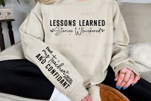 Lessons learned stories whispered Sleeve SVG Design SVG Designangry 