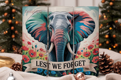 Lest We Forget Elephant 20oz Tumbler Sublimation DesignSVG 