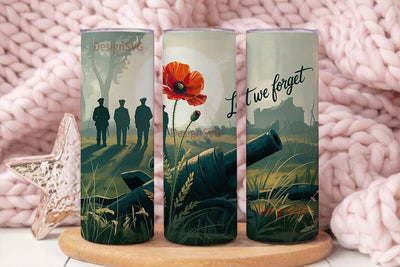 Lest We Forget Tumbler Wrap Sublimation DesignSVG 