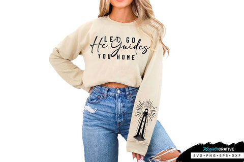 Let go He guides you home Sleeve SVG Design, Inspirational sleeve SVG, Motivational Sleeve SVG Design, Positive Sleeve SVG SVG Regulrcrative 