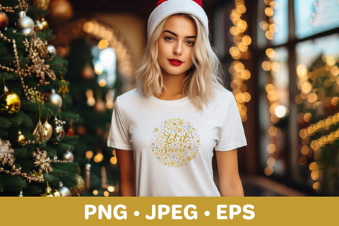 Let is snow. Winter quote. Christmas round sign sublimation Sublimation LaBelezoka 