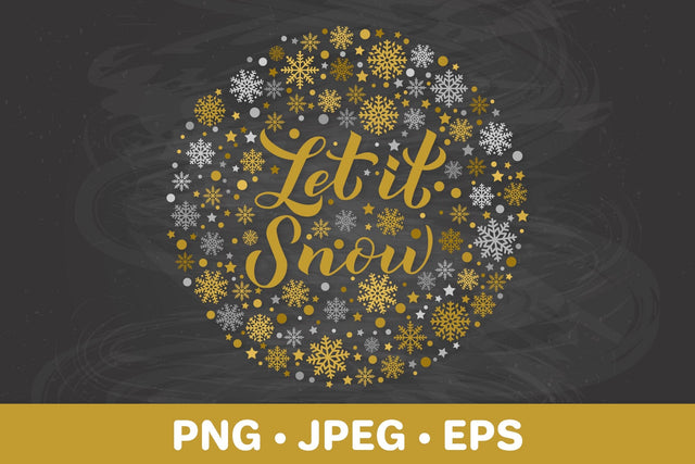 Let is snow. Winter quote. Christmas round sign sublimation Sublimation LaBelezoka 