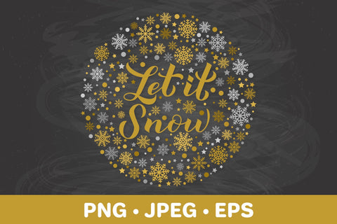 Let is snow. Winter quote. Christmas round sign sublimation Sublimation LaBelezoka 