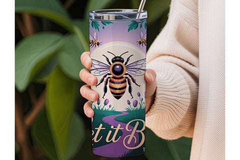 Let It Bee 20oz Tumbler Wrap Sublimation DesignSVG 