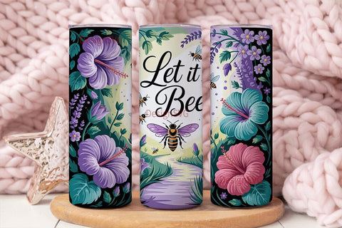 Let It Bee 20oz Tumbler Wrap Sublimation DesignSVG 