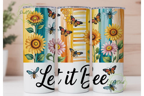 Let It Bee 20oz Tumbler Wrap Sublimation PixelChick 