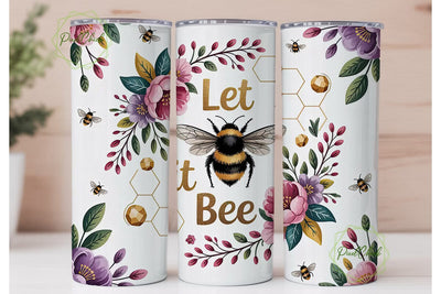 Let It Bee 20oz Tumbler Wrap Sublimation PixelChick 