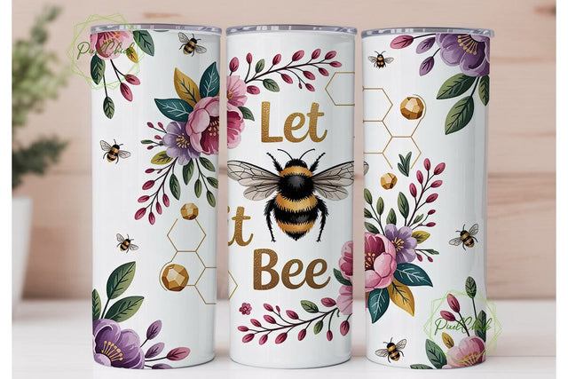 Let It Bee 20oz Tumbler Wrap Sublimation PixelChick 