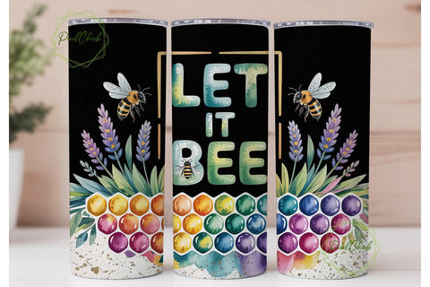 Let It Bee 20oz Tumbler Wrap Sublimation PixelChick 