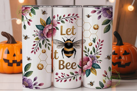 Let It Bee 20oz Tumbler Wrap Sublimation PixelChick 