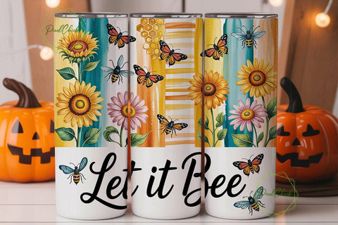 Let It Bee 20oz Tumbler Wrap Sublimation PixelChick 
