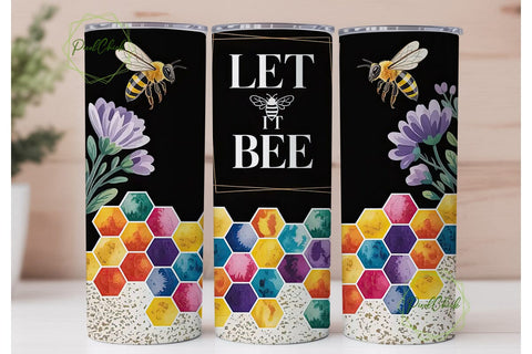Let It Bee 20oz Tumbler Wrap Sublimation PixelChick 