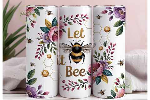 Let It Bee 20oz Tumbler Wrap Sublimation PixelChick 