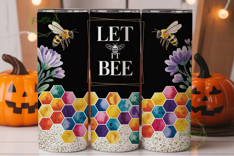 Let It Bee 20oz Tumbler Wrap Sublimation PixelChick 