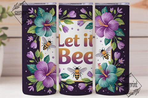 Let It Bee 20oz Tumbler Wrap Sublimation sassyprint 