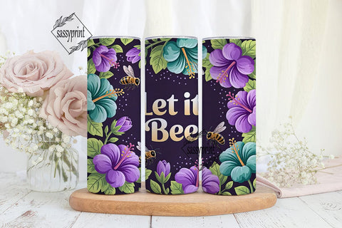 Let It Bee 20oz Tumbler Wrap Sublimation sassyprint 