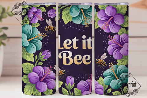 Let It Bee 20oz Tumbler Wrap Sublimation sassyprint 