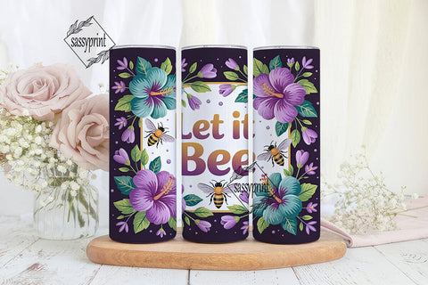 Let It Bee 20oz Tumbler Wrap Sublimation sassyprint 