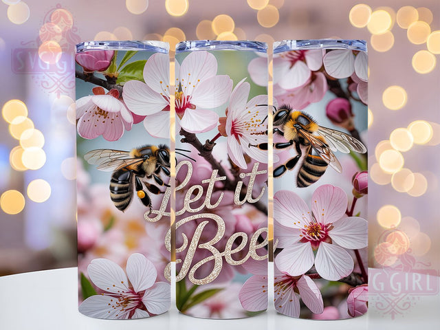 Let It Bee Honeybee Tumbler, Let It Bee Wrap, 20oz Tumbler Sublimation, Cute Bee Design, Positive Quote Sublimation, Rustic Nature Tumbler, Beehive Wrap Sublimation SvggirlplusArt 