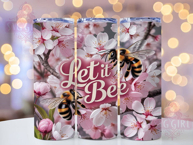 Let It Bee Honeybee Tumbler, Let It Bee Wrap, 20oz Tumbler Sublimation, Cute Bee Design, Positive Quote Sublimation, Rustic Nature Tumbler, Beehive Wrap Sublimation SvggirlplusArt 