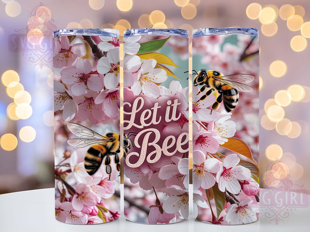 Let It Bee Honeybee Tumbler, Let It Bee Wrap, 20oz Tumbler Sublimation, Cute Bee Design, Positive Quote Sublimation, Rustic Nature Tumbler, Beehive Wrap Sublimation SvggirlplusArt 