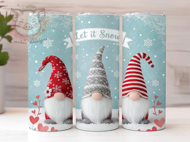Let It Snow Christmas Gnome Tumbler, Christmas Gnome Sublimation Design, Festive Holiday Cup Art, 20oz Xmas Tumbler, Whimsical Gnome Mug, Stylish Christmas Cup, Cozy Holiday Wrap Sublimation Lara' s Designs 