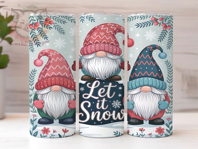 Let It Snow Christmas Gnome Tumbler, Christmas Gnome Sublimation Design, Festive Holiday Cup Art, 20oz Xmas Tumbler, Whimsical Gnome Mug, Stylish Christmas Cup, Cozy Holiday Wrap Sublimation Lara' s Designs 