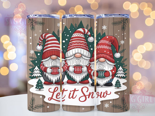 Let It Snow Christmas Gnome Tumbler, Christmas Gnome Sublimation, Winter Holiday Tumbler Wrap, 20oz Skinny Tumbler Wrap, Cute Christmas Gnome Design, Festive Holiday Drinkware, Merry Christmas Gnome Wrap Sublimation SvggirlplusArt 