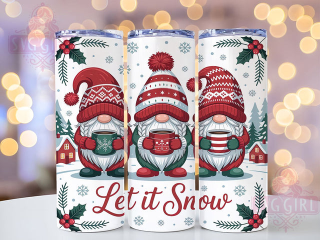 Let It Snow Christmas Gnome Tumbler, Christmas Gnome Sublimation, Winter Holiday Tumbler Wrap, 20oz Skinny Tumbler Wrap, Cute Christmas Gnome Design, Festive Holiday Drinkware, Merry Christmas Gnome Wrap Sublimation SvggirlplusArt 