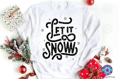 Let it snow, Christmas Quote SVG Design, Christmas Sublimation SVG FiveStarCrafting 