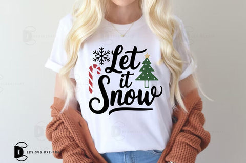 Let it snow, Christmas Quote SVG Design SVG FiveStarCrafting 