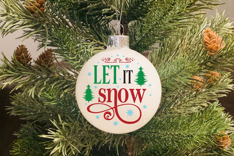 Let It Snow | Christmas Round Sign SVG SVG CraftLabSVG 