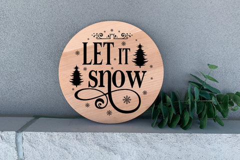 Let It Snow | Christmas Round Sign SVG SVG CraftLabSVG 