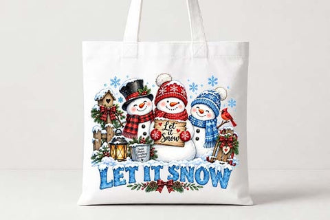 Let It Snow Christmas Snowman Winter Scene SVG BillahCrafts 
