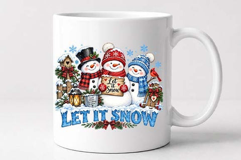 Let It Snow Christmas Snowman Winter Scene SVG BillahCrafts 