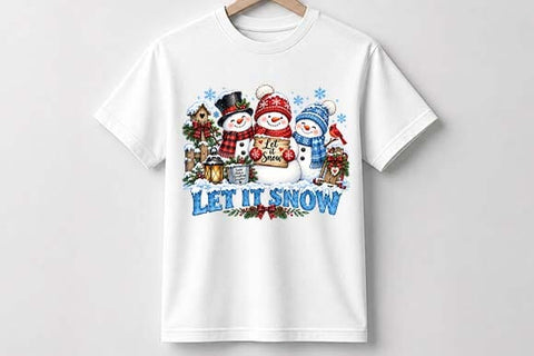Let It Snow Christmas Snowman Winter Scene SVG BillahCrafts 