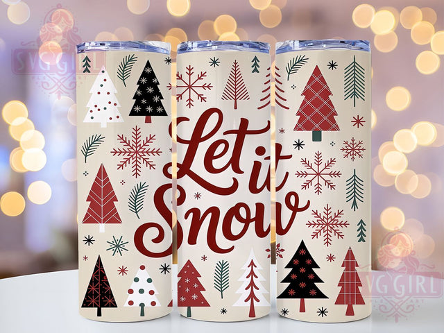 Let It Snow Christmas Tree Tumbler, Christmas Plaid Tree Sublimation Design, Festive Tree Art, 20oz Holiday Tumbler, Whimsical Plaid Mug, Stylish Christmas Cup, Cozy Xmas Wrap Sublimation SvggirlplusArt 