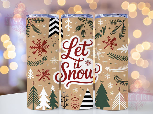 Let It Snow Christmas Tree Tumbler, Christmas Plaid Tree Sublimation Design, Festive Tree Art, 20oz Holiday Tumbler, Whimsical Plaid Mug, Stylish Christmas Cup, Cozy Xmas Wrap Sublimation SvggirlplusArt 