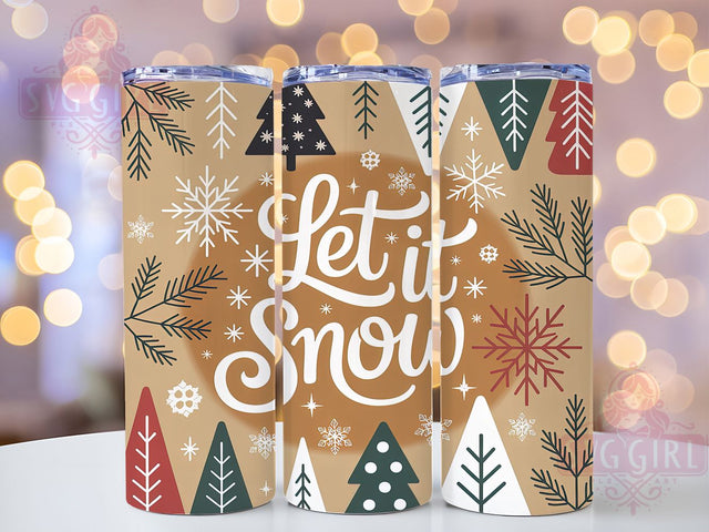 Let It Snow Christmas Tree Tumbler, Christmas Plaid Tree Sublimation Design, Festive Tree Art, 20oz Holiday Tumbler, Whimsical Plaid Mug, Stylish Christmas Cup, Cozy Xmas Wrap Sublimation SvggirlplusArt 